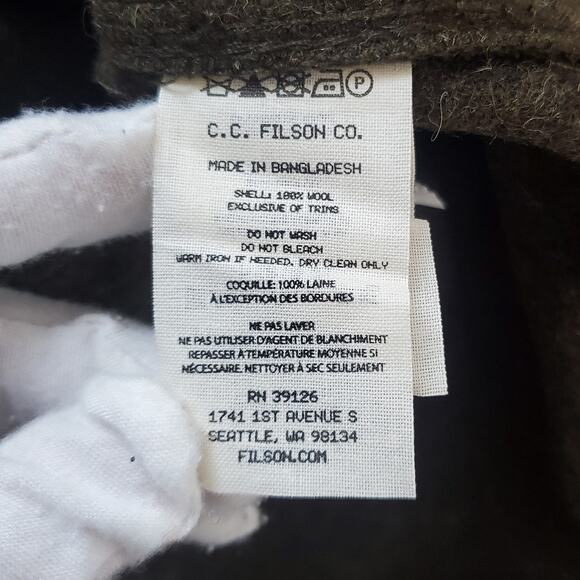 Filson CPO Wool Jac-Shirt 24 oz Military Jacket Forest Green Size XS New - Picture 10 of 13